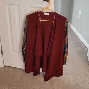 Burgundy Aztec print sweater